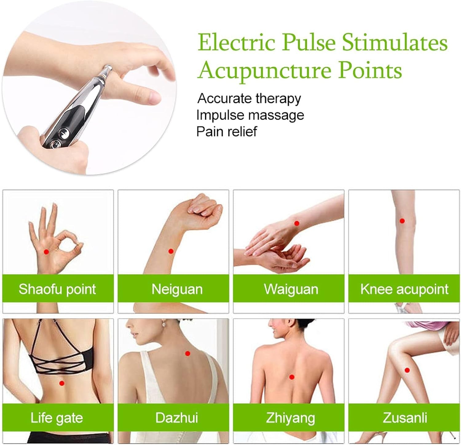 Electronic Acupuncture Massage Pen Pulse Therapy Pain Relief Acupoint Meridian Massager