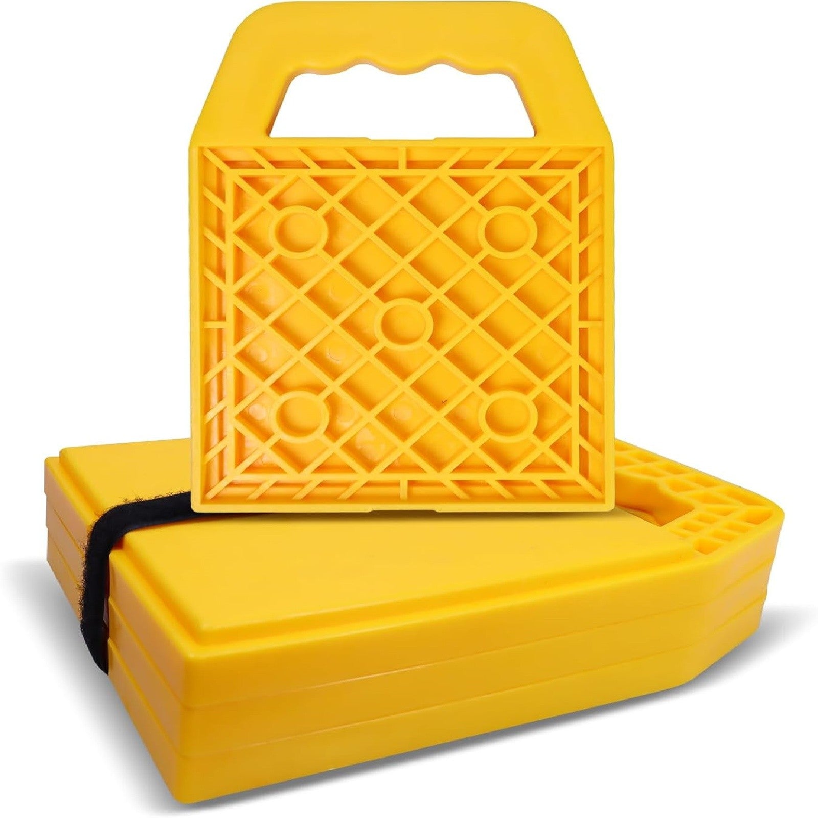 4PCS RV Stabilizer Jack Leg Pads - Caravan Awning Leg Support Level Pads Yellow