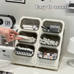 Large Capacity Desk Organiser Pencil Holder - Slanted Pen Holder Storage Box for Office and Makeup Supplies