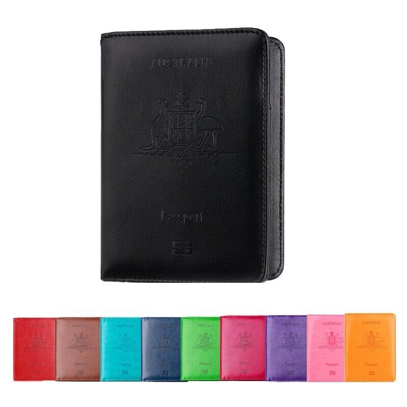 Slim RFID Blocking Passport Holder Wallet – Travel ID Card Organizer (AU Design)