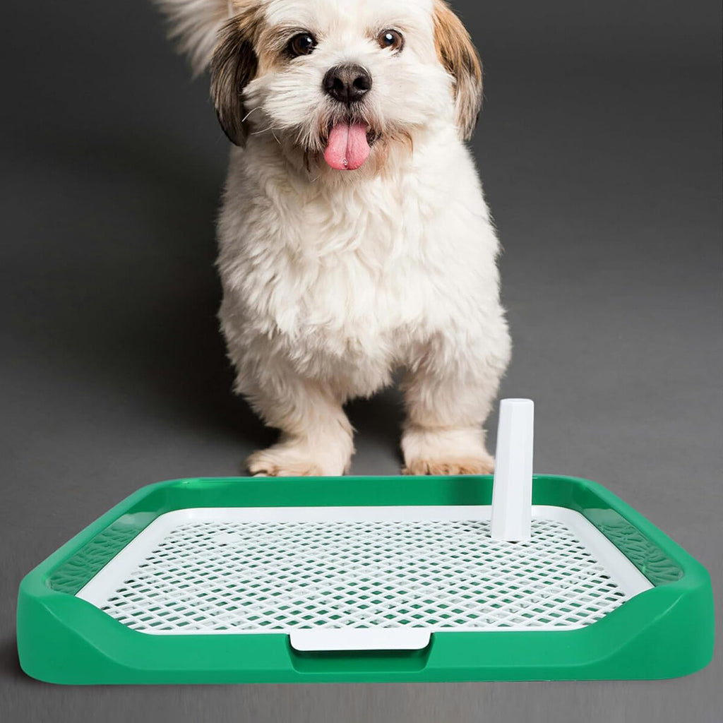 Indoor Dog Potty Trainer Pad Tray - Small Puppy Toilet Pee Tray with Grille