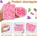 6PCS Halloween Silicone Mould Ghost Pumpkin Bat Skull DIY Resin Candle Craft Mold