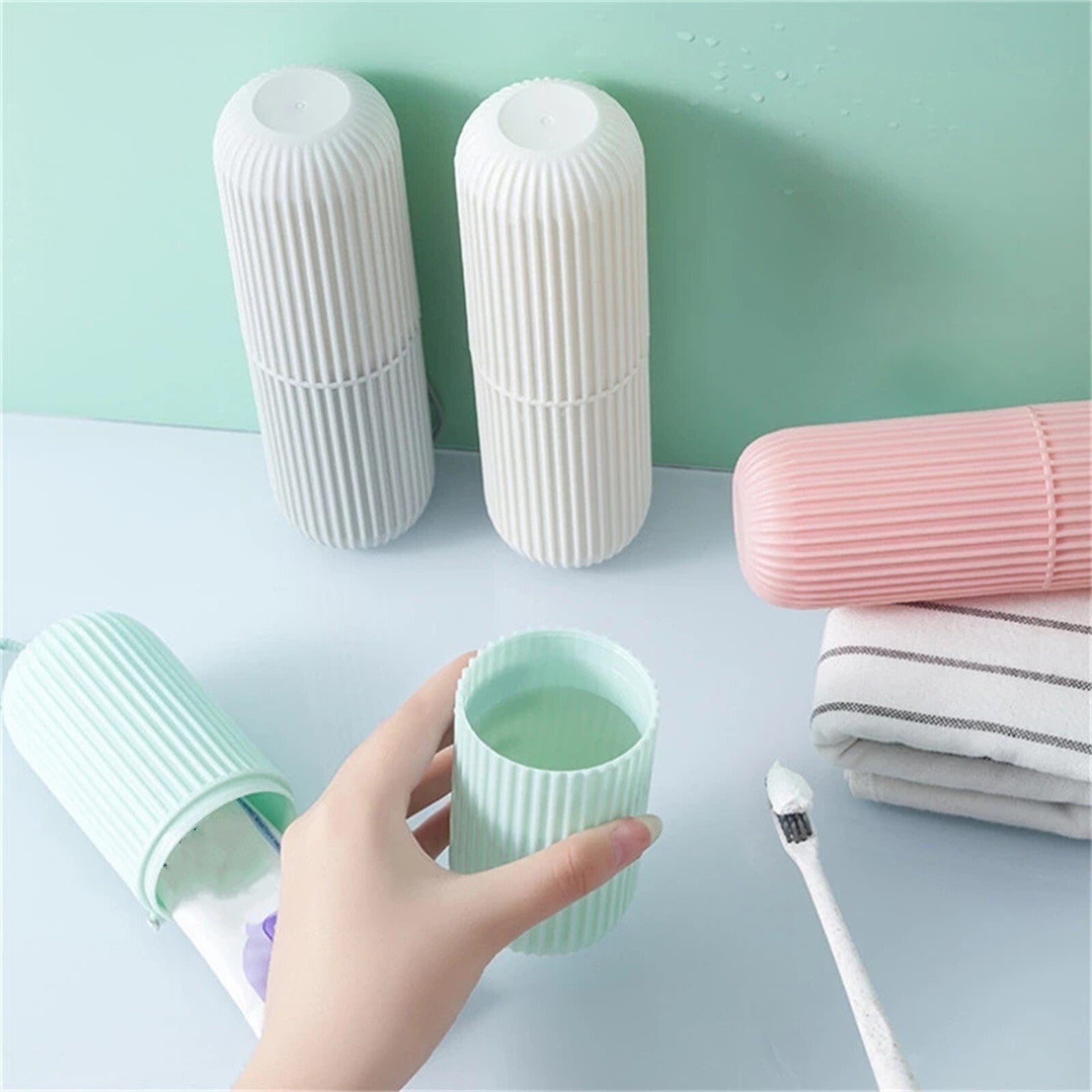Portable Toothbrush Holder Case Travel Toothpaste Storage Box Bathroom Organizer