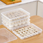 2PCS Fridge Dumpling Storage Box With Lid Plastic Food Container Refrigerator Organizer