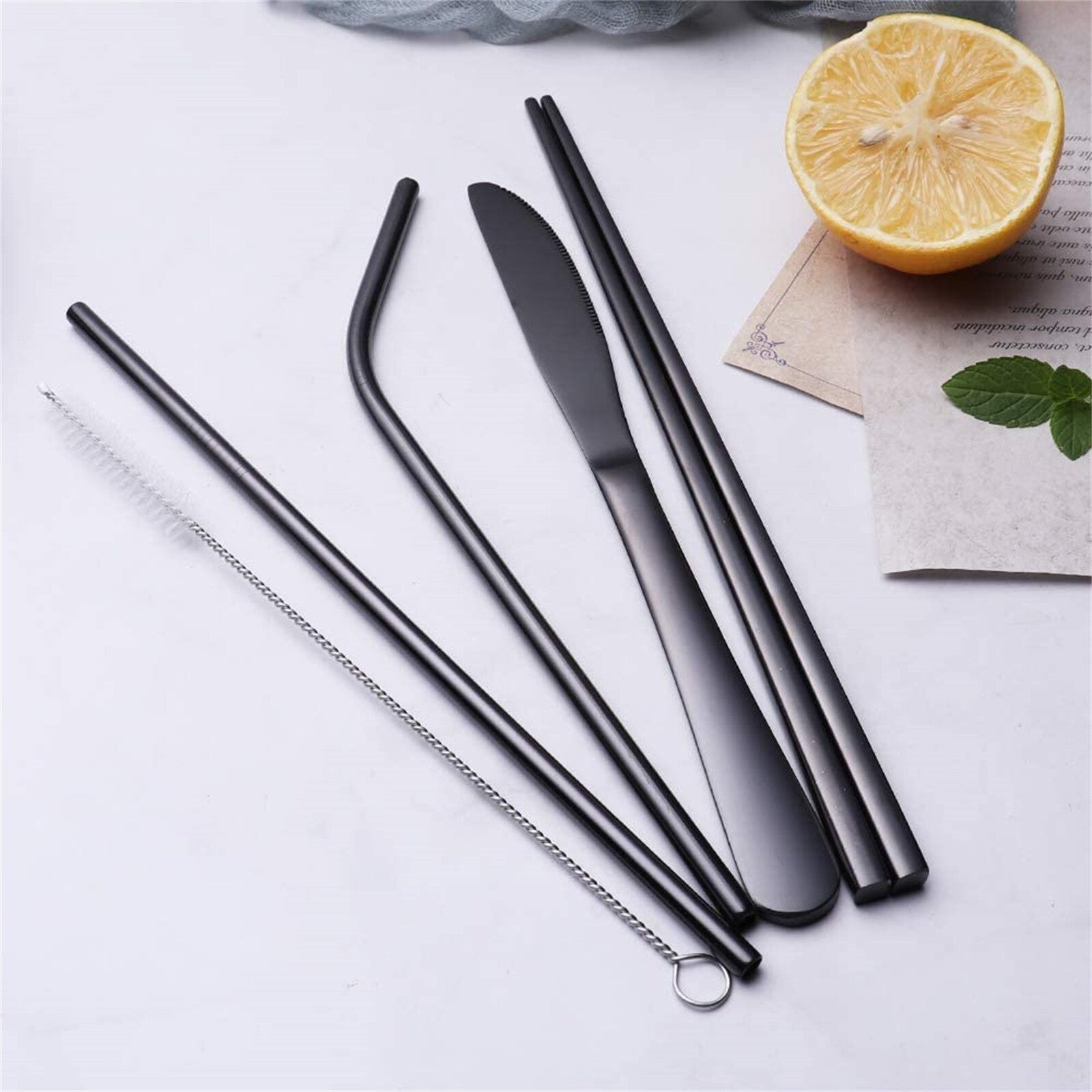 Portable Stainless Steel Travel Cutlery Set with Case – Spoon Fork Knife Chopsticks Kit (8PCS / 3PCS Options)