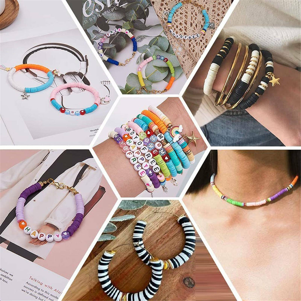 4300PCS Polymer Clay Beads Kit DIY Bracelet Jewelry Making Beads Set