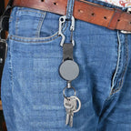 5pcs Retractable Keychain with Belt Clip | Heavy Duty Stainless Steel Pull Ring Key Holder