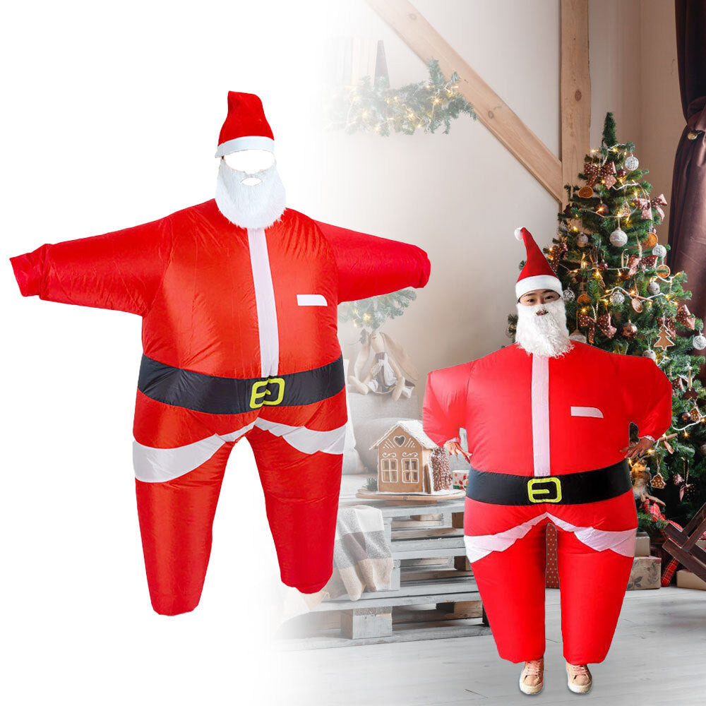 Inflatable Santa Claus Costume Christmas Suit, Funny Props Outfit Xmas OD