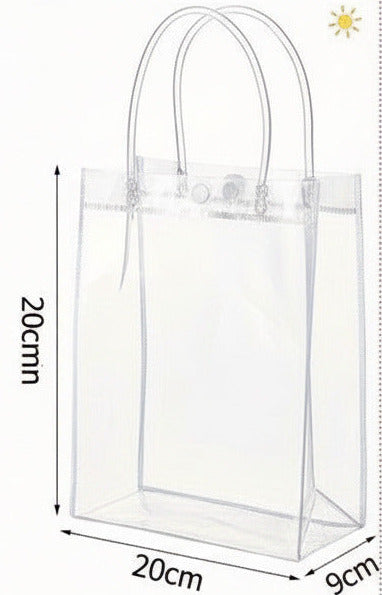 40pcs Clear PVC Gift Bags with Handles | Transparent Plastic Party Favor Bags (2 Sizes)