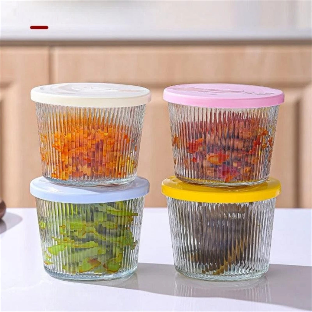 Glass jar with white lid