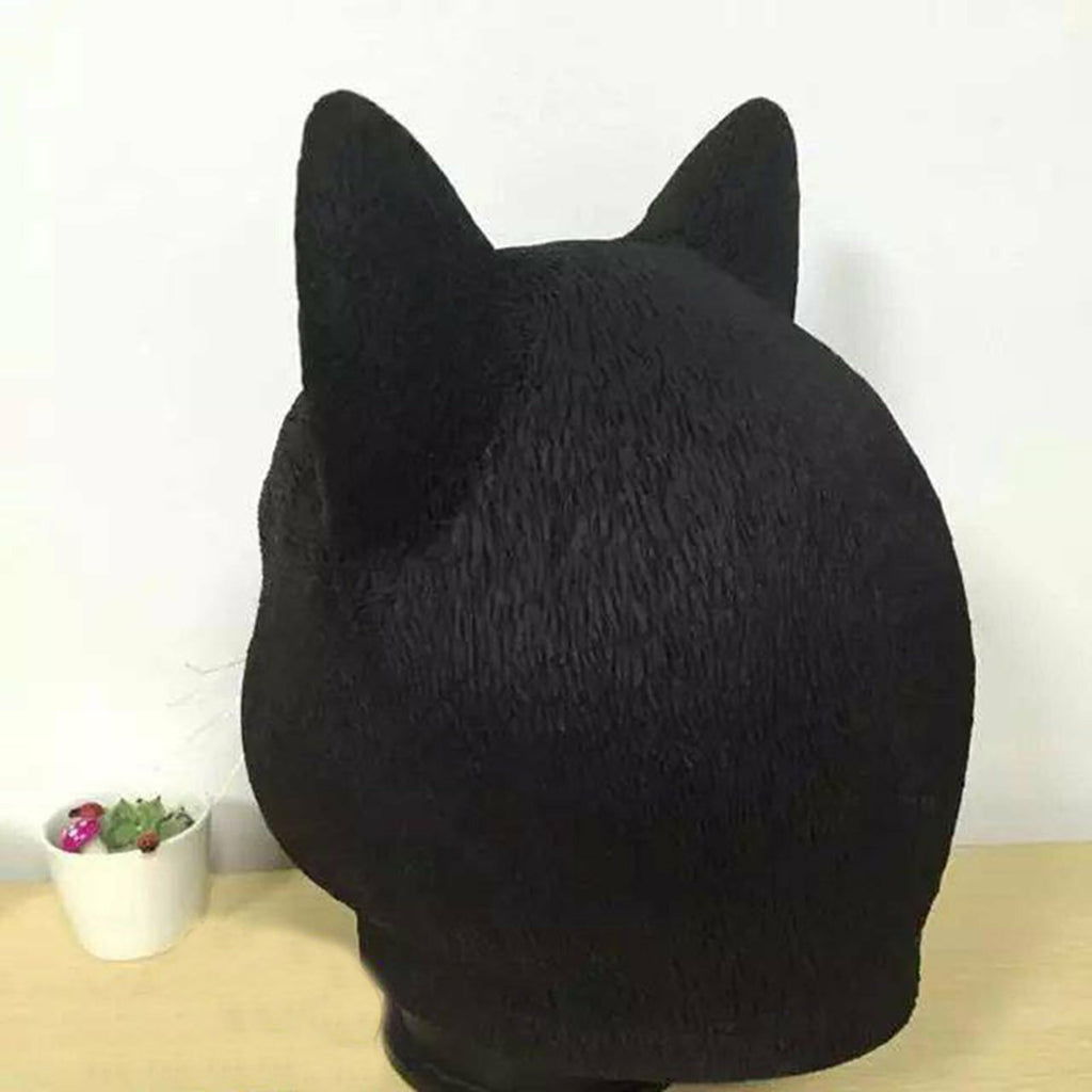 Black Cat Head Mask Latex | Halloween Costume Creepy Animal Party Theater Prop