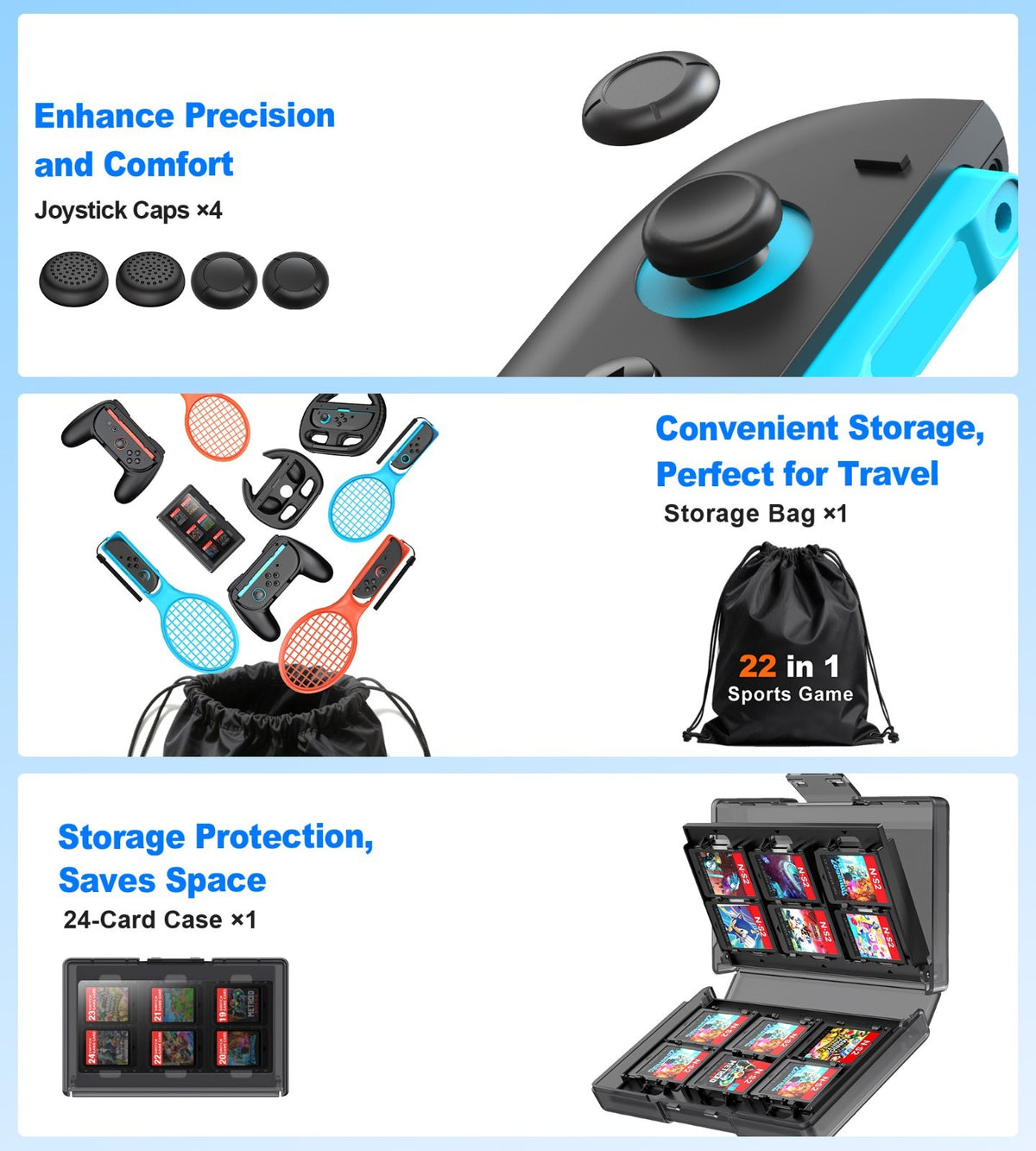22 in 1 Family Party Kit Sports Accessories Bundle for Nintendo Switch 2 2025