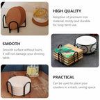 4pcs Black Iron Coaster Holder Rack | Drink Coaster Storage Organizer for Tabletop