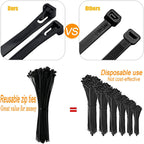 120PCS Black Reusable Cable Ties Nylon Zip Tie Ratchet Wire Wraps 20cm