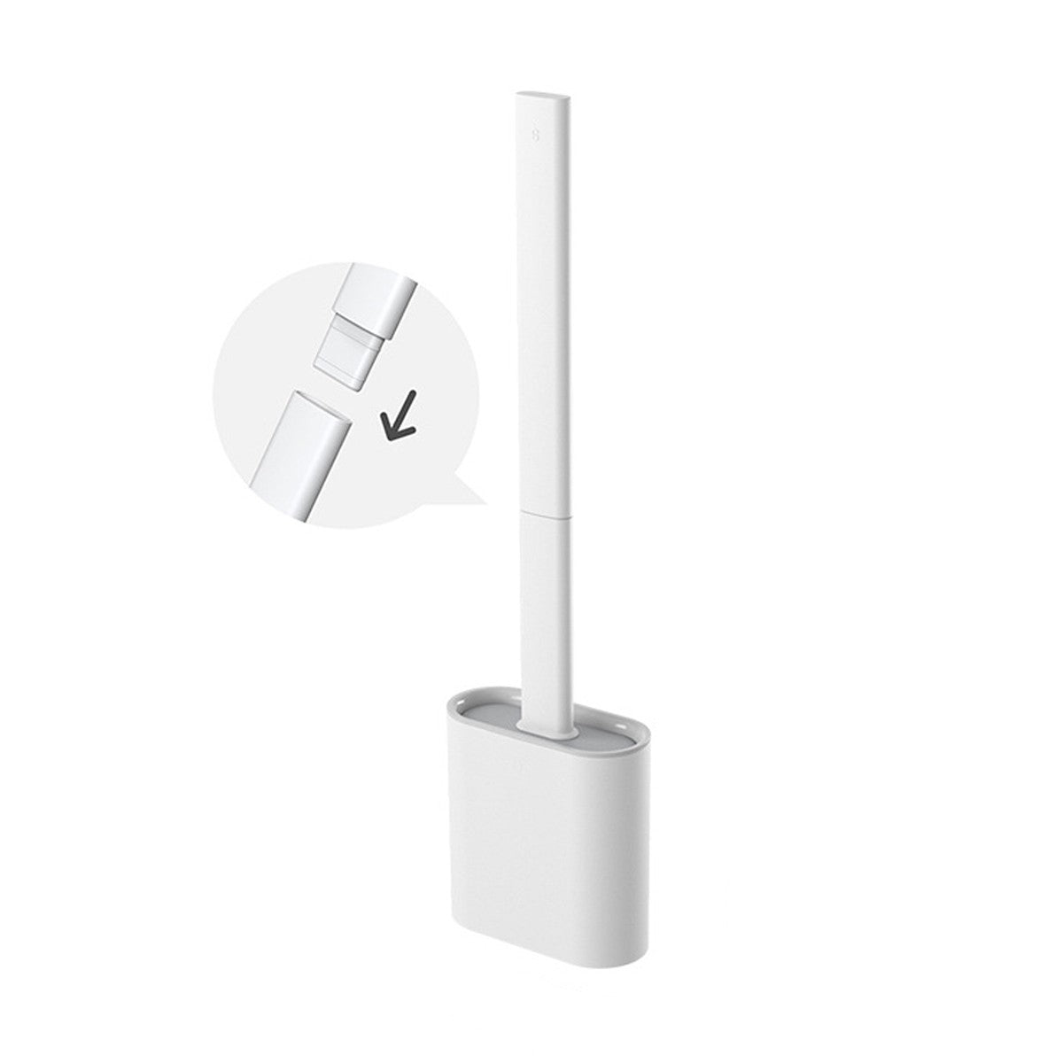 Silicone Toilet Brush with Holder – Hygienic Bathroom Cleaning Brush Set