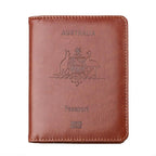 Slim RFID Blocking Passport Holder Wallet – Travel ID Card Organizer (AU Design)