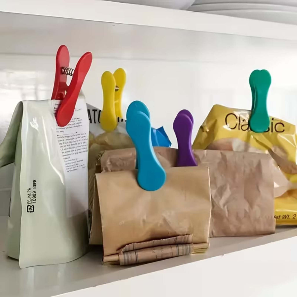 11PCS Plastic Cartoon Bag Clips - Food Snack Sealing Clips for Kitchen Storage