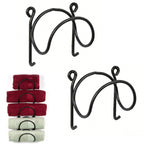 2PCS Space-Saving Towel Rack – Wall Mounted Bathroom Towel Organizer Hanger Black