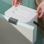 2 Pack Wall Mounted Mini Trash Can with Lid – Hanging Plastic Waste Bin for Kitchen and Bathroom