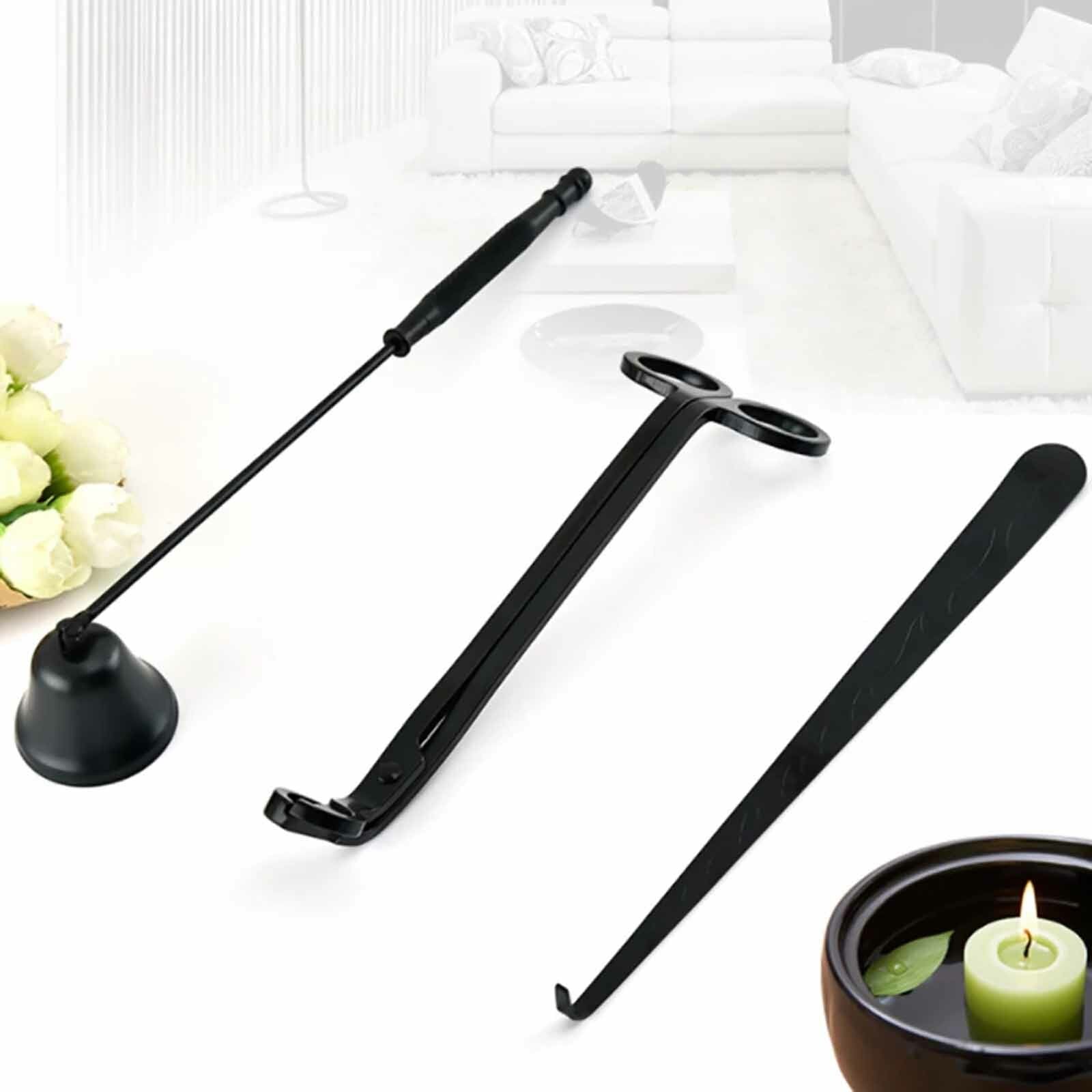 3pcs Stainless Steel Candle Care Tool Set | Wick Trimmer Snuffer & Hook Kit