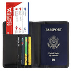 Slim RFID Blocking Passport Holder Wallet – Travel ID Card Organizer (AU Design)