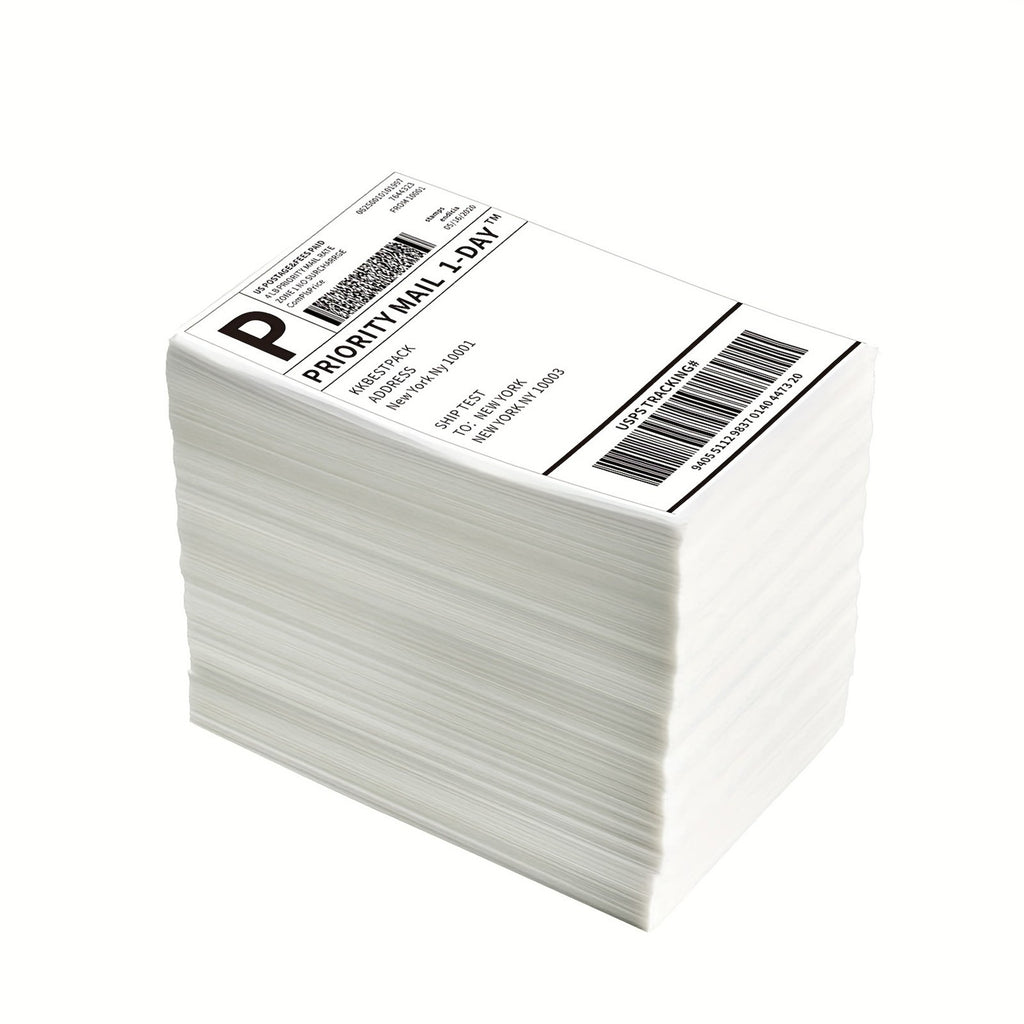 4x6 Thermal Direct Shipping Labels 500 Pack - Fan Fold 100x150mm White Sticker Labels