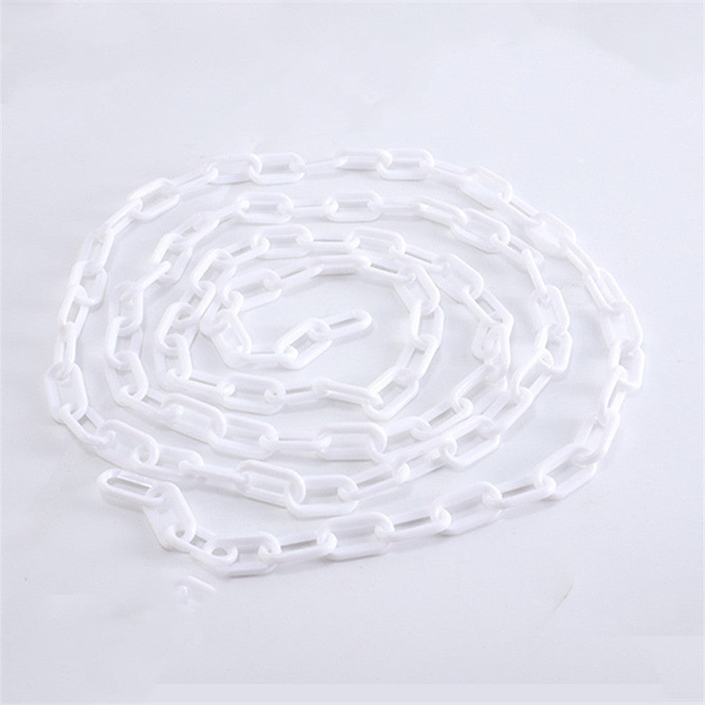 6M Plastic Safety Warning Chain – Black and White Barrier Chain 8mm for Traffic Control and Hazard Areas