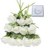 20pcs Artificial Rose Flowers Silk Long Stem Fake Roses Wedding Home Decor