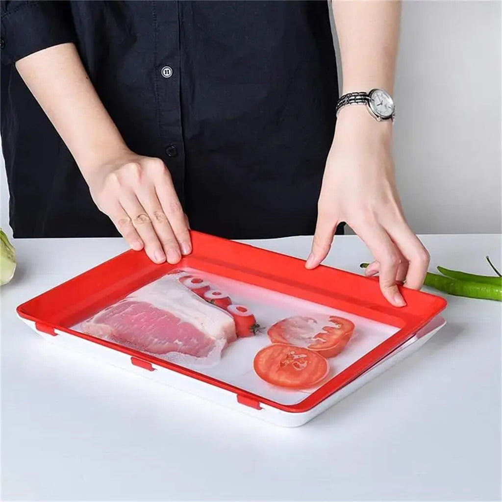3Pcs Reusable Food Preservation Trays Fresh Food Storage Containers Vegetables