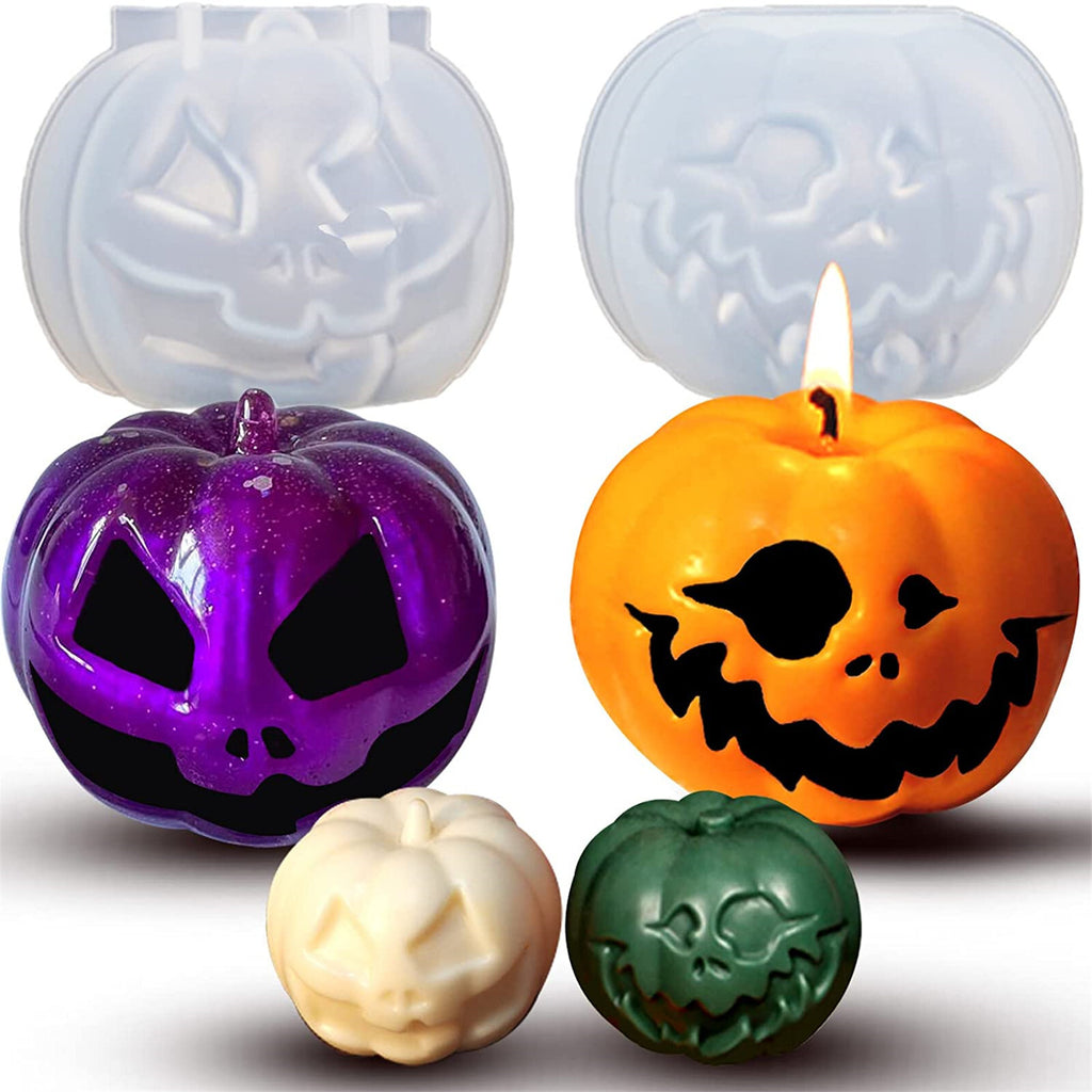 3pcs Pumpkin Silicone Mold Set | DIY Candle Soap Resin Mould for Baking & Crafts