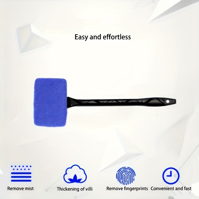 Car Windshield Cleaning Tool with Microfiber Pads – Extendable Glass Cleaner Brush for Auto Windows