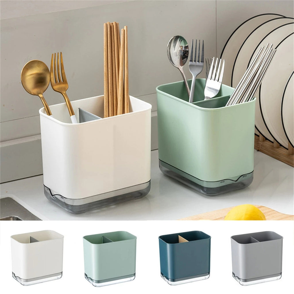 Cutlery Drainer Basket - Multifunctional Spoon Chopstick Storage Holder with Drain Base