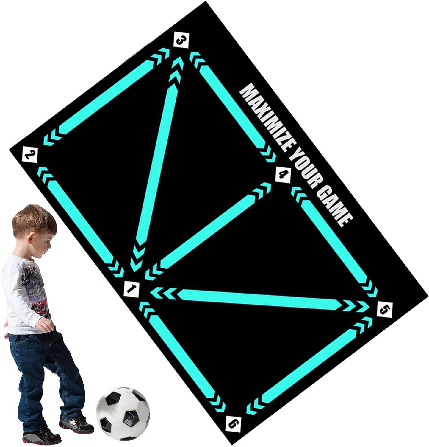 2 Pack Soccer Training Mat – Non Slip Football Dribbling and Footwork Practice Mat for Kids and Adults