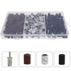 210pcs Nail Drill Sanding Bands Set | 80/120/180 Grit Nail File Bits with Storage Box