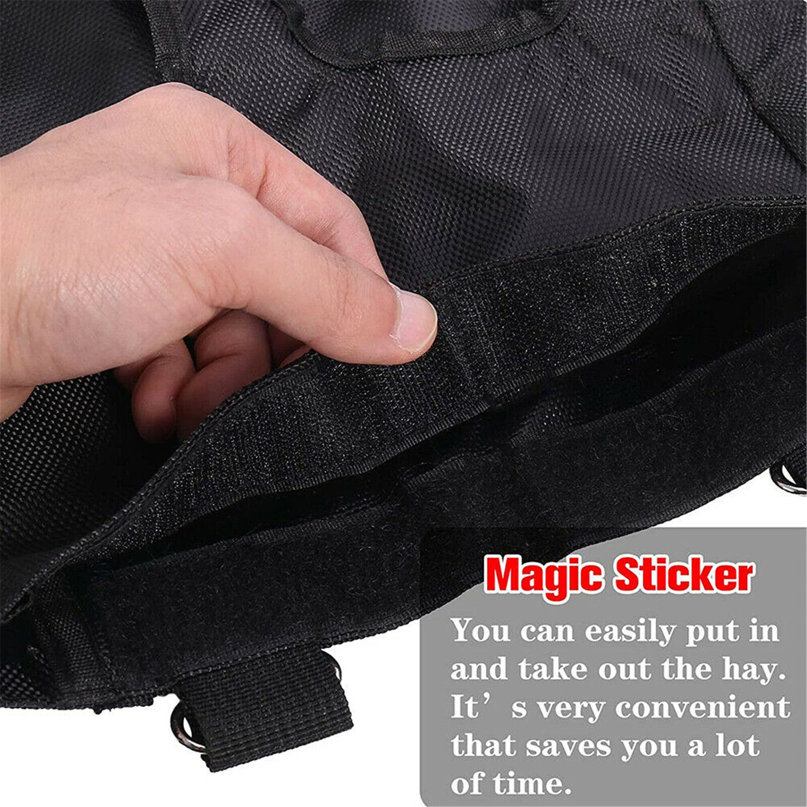 2 Pack Rabbit Hay Feeder Bags - 4 Hole Hanging Hay Feeders for Rabbits and Guinea Pigs