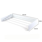 80CM Foldable Wall Mounted Clothes Drying Rack - Metal Towel and Laundry Holder White