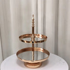 2 Tier Gold Mirror Cake Stand for Wedding, Birthday & Dessert Display