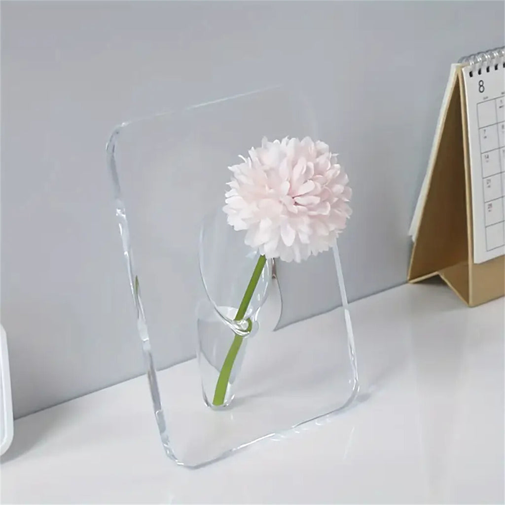 Acrylic Photo Picture Frame Vase for Centerpieces,Cute Bud Vase,Flower Vaser