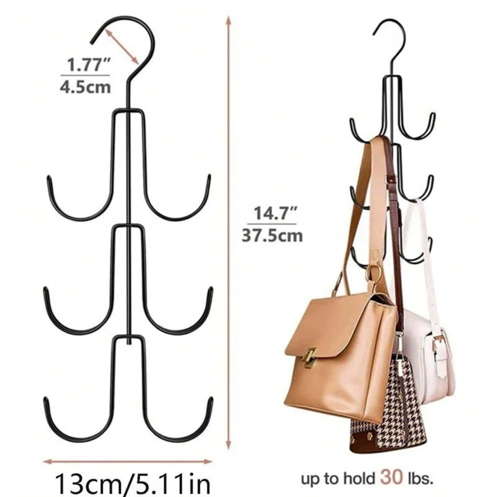 2PCS Multi-Layer Clothes Hanger Hook – Space Saving Closet Organizer for Bags & Clothes