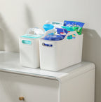 3PCS Plastic Storage Basket with Handle – Multi-Purpose Cosmetic & Household Organizer