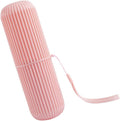 3PCS Portable Travel Toothbrush Storage Box Set - Durable Toothbrush Holder Case Pink