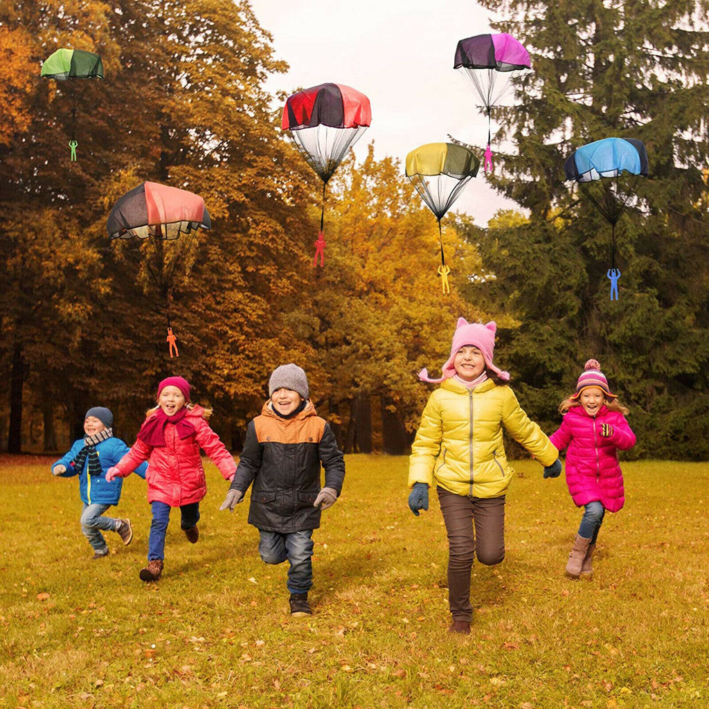 10pcs Mini Soldier Parachute Toys | Hand Throw Outdoor Flying Game for Kids