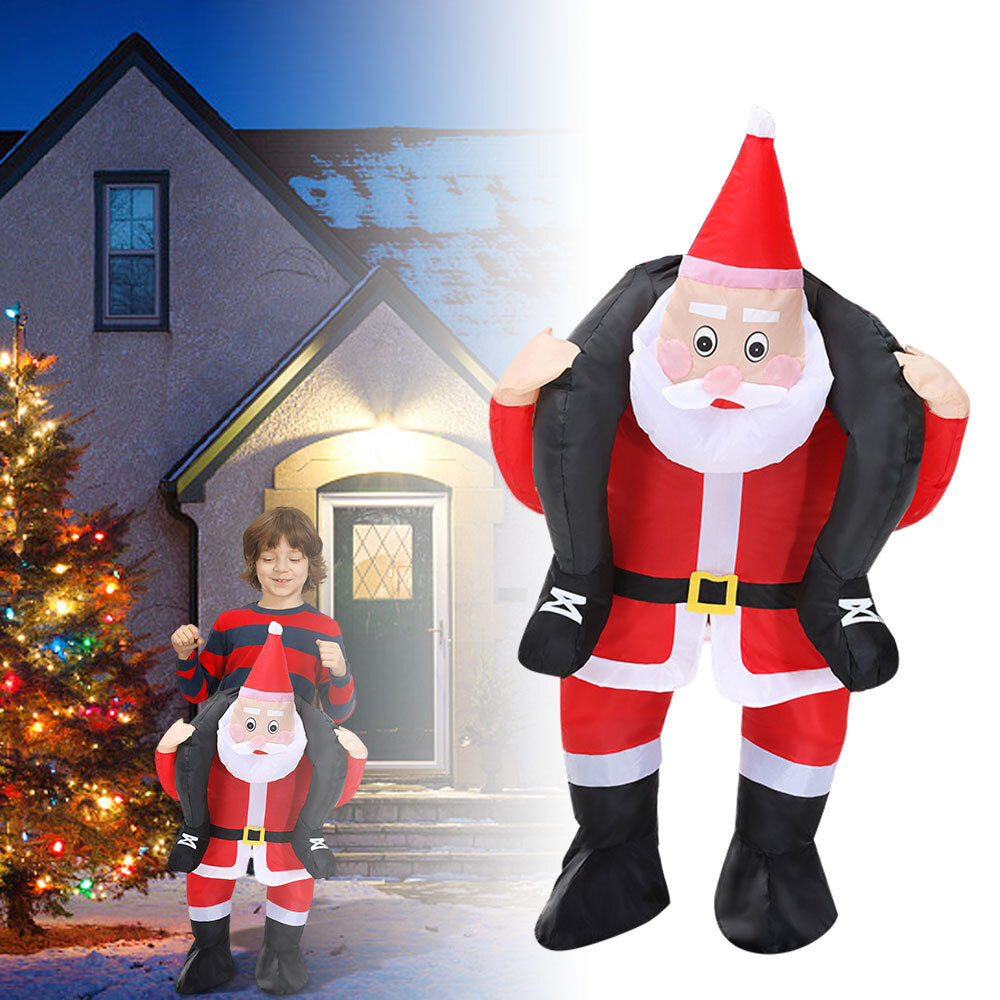 Riding Santa Inflatable Costume Suit Christmas Cosplay Party Decor Adult Kids OD