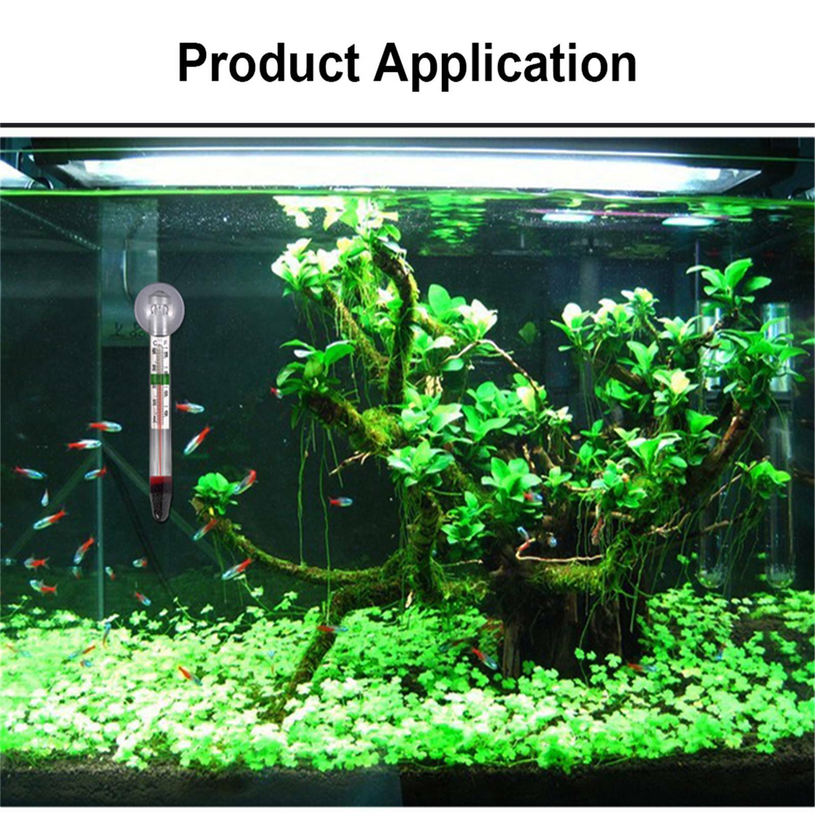 5PCS Aquarium Thermometer Glass Fish Tank Temperature Meter with Suction Cup