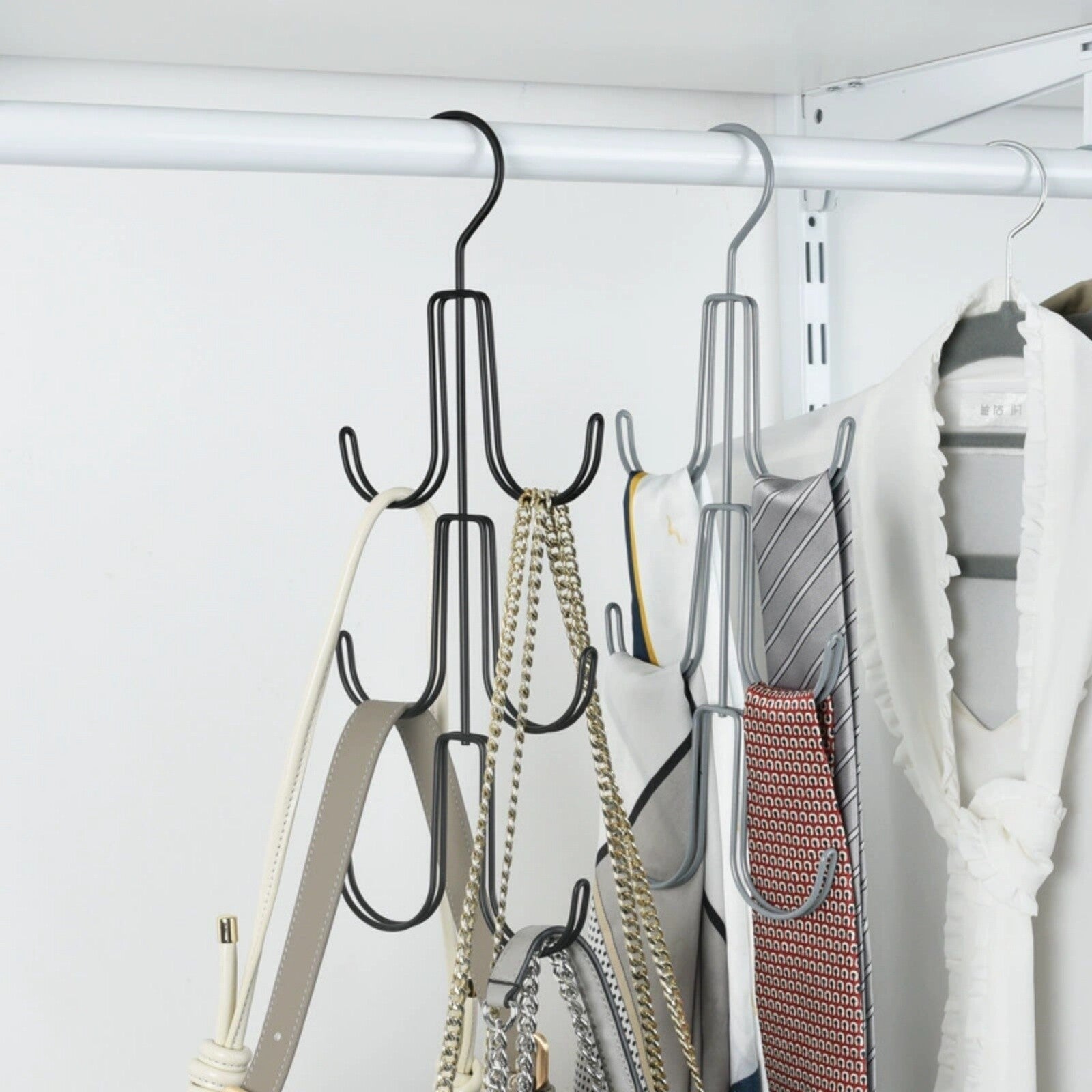 2PCS Multi-Layer Clothes Hanger Hook – Space Saving Closet Organizer for Bags & Clothes