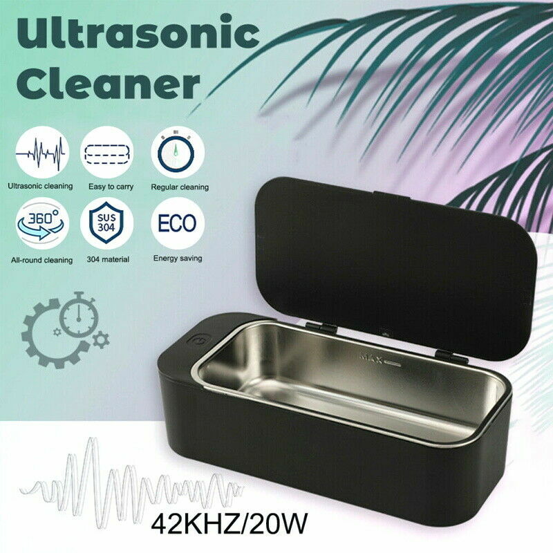 Ultrasonic Cleaner 450ml Sonic Wave Cleaning Machine for Jewelry Glasses Watch Stainless Steel Tank