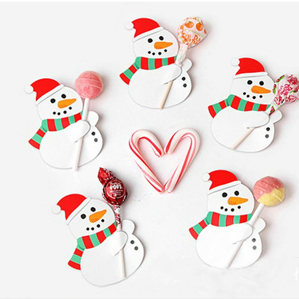 50~200x Christmas Party Lollipop Lolly Holder Sugar-loaf Paper Card Holder Xmas
