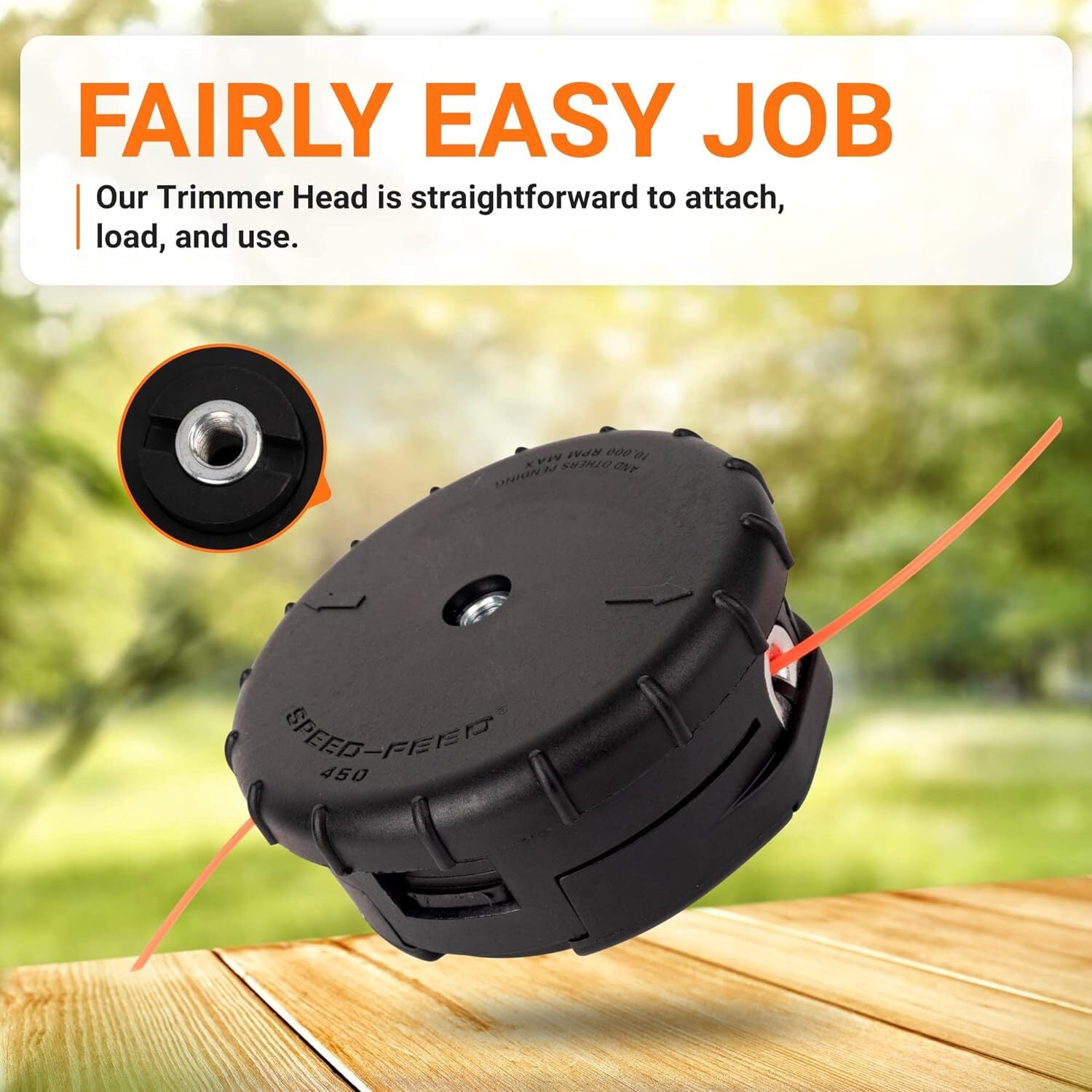 2pcs Speed Feed Trimmer Head 4.5" | Universal Bump Feed Line Head for Brush Cutter