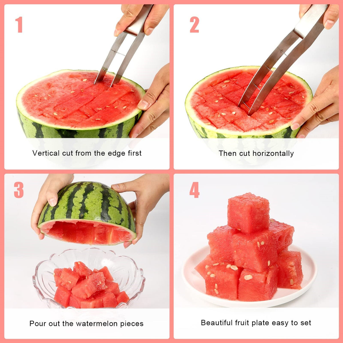 Stainless Steel Watermelon Slicer Cutter Multifunctional Fruit Fork Kitchen Tool