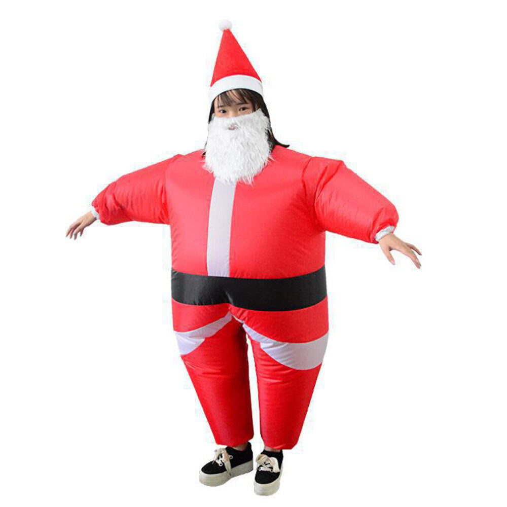 Inflatable Santa Claus Costume Christmas Suit, Funny Props Outfit Xmas OD